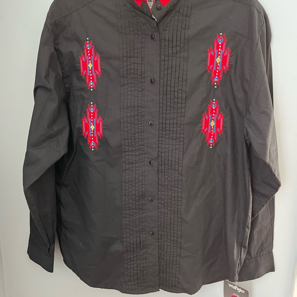 Wrangler Black Button Down‎ Shirt